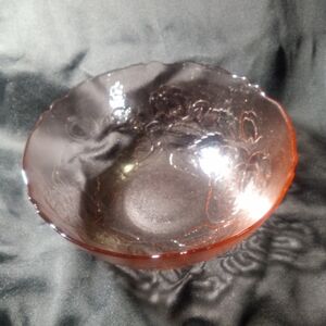 Jeannette Floral/Poinsettia Pink Depression Glass  Salad/Serving Bowl